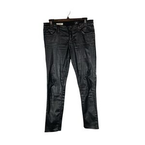 AG Adriano Goldschmied The Legging Super Skinny Coated Jeans Black 28R